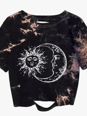 Black Tie Dye Crop Top